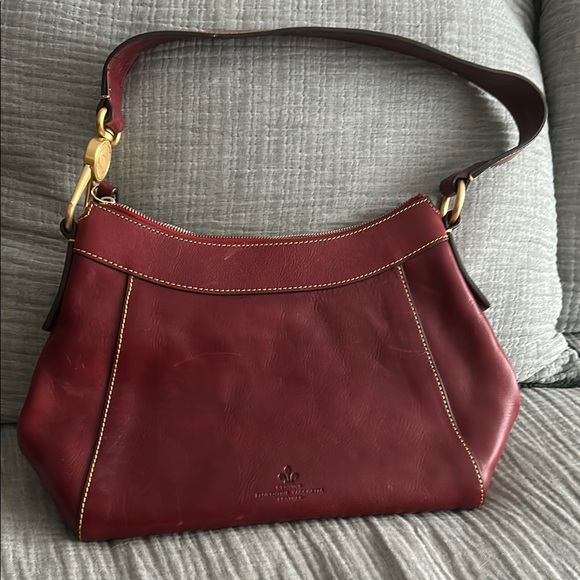 Dooney & Bourke Burgundy Leather Shoulder Bag - Picture 4 of 9